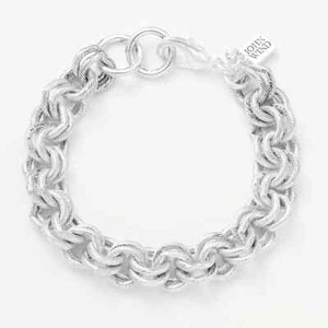 John Wind Silver "Sororiety" Double Link Charm Bracelet - Picture 1 of 3