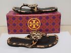 Tory Burch Miller Natural Leopard Patent Leather Sandals Size 7 With Box Eur 38
