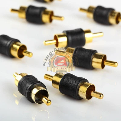 10pcs Straight AV RCA Audio Video Male to Male Coupler Adapter Connector changer - Image 1 of 3