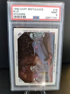 Beetlejuice PSA Graded 1990 Dart Sticker Karte R.I.P. - Neuwertig MT 9 Selten Top - Bild 1 von 9