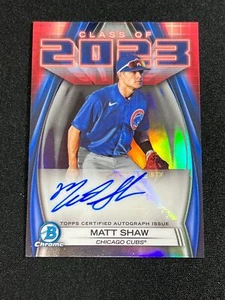 2023 Bowman DRAFT CHROME MATT SHAW CLASS OF 2023 AUTO CUBS 23A-MS - Picture 1 of 2