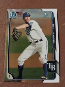 2015 BENTON MOSS BOWMAN CHROME BASEBALL ROOKIE CARD RC #35 TB TAMPA BAY RAYS - Picture 1 of 2