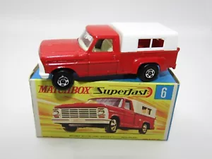 Matchbox Superfast No 6 Ford Pick-Up Truck HTF White Grille WW Black Base VNMIB - Picture 1 of 8