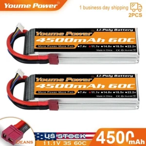 2pcs 11.1V 4500mAh 3S LiPo Battery Deans for RC Car Truck Helicopter Boat FPV - Picture 1 of 6