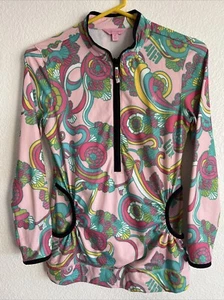 Lilly Pulitzer Pullover Women’s 1/2 Zip Kangaroo Pocket Long Sleeve XS Pink - Picture 1 of 3