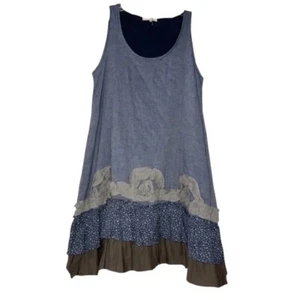 NWT RYU Mod Cloth Layered Tiere Women's Pullover Blue Sleeveless Dress, Large - Picture 1 of 10