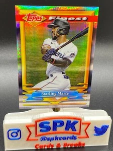 2021 Topps Finest Flashbacks STARLING MARTE PRISM REFRACTOR 35/35 MARLINS #132 - Picture 1 of 2