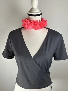 Victoria’s Secret Top Large PINK Ultimate Top Wrap Gray - Picture 1 of 4