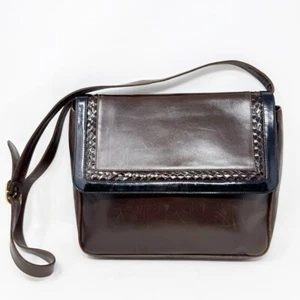 Borsa messenger vintage Salvatore Ferragamo pelle marrone tracolla pelle di serpente - Foto 1 di 15