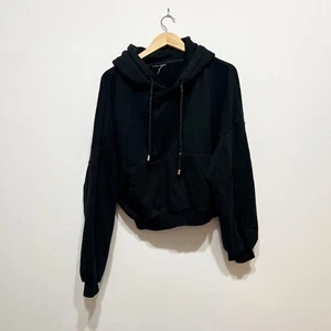 Popflex Diamond Jewel Crystal Drawstring Hoodie Pullover Sweatshirt Black Large - Picture 1 of 3