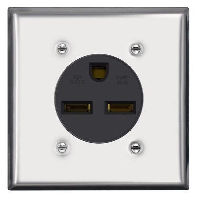 NEMA 6-30R Flush Mounting Power Outlet,30Amp,2P 3W 125/250V,UL Listed,micmi