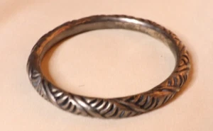 Vintage Sterling Silver Tribal Bracelet Bangle Handcrafted - Picture 1 of 4