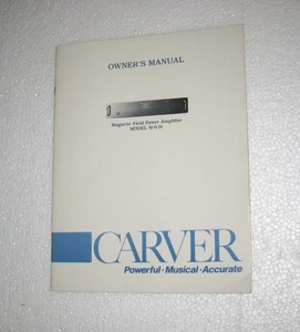 Original OEM Owner's Manual for Carver Magnetic Field Power Amplifier M-0.5t - Picture 1 of 3