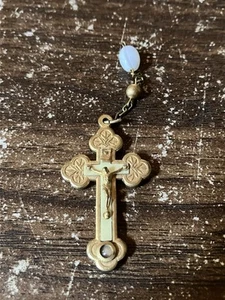 Vtg Italy Rome 1950s Cross "Terra delle Catacombe" relic Crucifix Jesus Christ - Picture 1 of 4