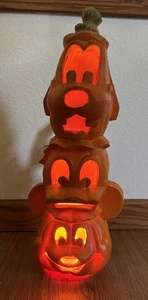 Vtg Disney Trendmasters Lighted Foam Blow Mold Pumpkin Goofy Donald Mickey 1995 - Picture 1 of 15