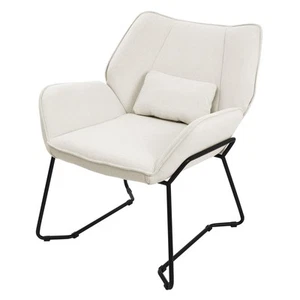 Sillón de salón reclinable beige extraíble asiento comedor respaldo reposabrazos - Imagen 1 de 7