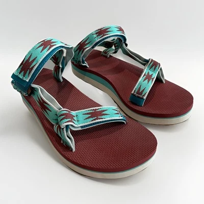 Sandalias universales TEVA Midform verde azulado azteca atléticas sendero para caminar para mujer talla 9 M Foto 1 de 4