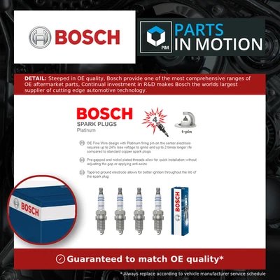 Spark Plugs Set 4x fits VAUXHALL CORSA D, E 1.0 1.2 1.4 09 to 19 Bosch 95528735 - Image 1 of 4