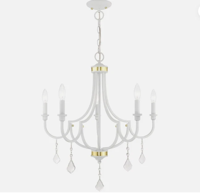 Lámpara de techo blanca Livex Lighting 41275-03 Glendale 5 luces 25 pulgadas Foto 1 de 4