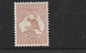 STAMPS AUST KANGAROO 5d CHESTNUT 1st WMK MUH - V G - Picture 1 of 2