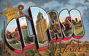 El Paso, Texas Large Letter Postcard Greetings Multi View PM 1953 LL10 - Picture 1 of 2