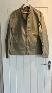 Hugo Boss Khaki Cotton Jacket – Lightweight Casual Zip-Up – Size M - Picture 1 of 7
