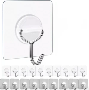 Ganchos de pared adhesivos para colgar - Soporta 22 lb resistente (20) - Imagen 1 de 18