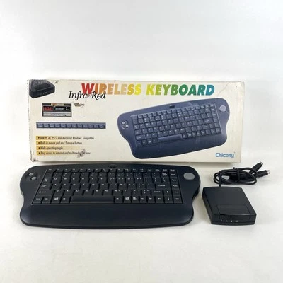 Chicony KB9820 Wireless Keyboard w/ Built In Mouse Pad 2 Button PS2 & Receiver - Image 1 of 4