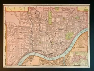 Antique 1905 Map Of The City Of Cincinnati, Ohio - Picture 1 of 4