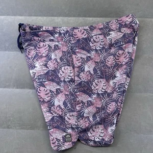Boardshorts híbridos florales Travis Matthew para hombre rosa talla 42 nuevos sin etiquetas - Imagen 1 de 7