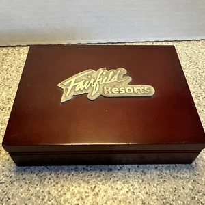**NEW** Fairfield Resorts Playing Cards 2 Decks Wood Case - Picture 1 of 3