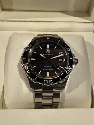 TAG Heuer Aquaracer WAK2110 Caliber 5 Black Dial 41mm Steel Men's Watch - Image 1 of 4