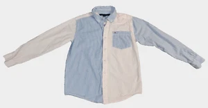 Tommy Hilfiger Kids Striped Long Sleeve Button up Blue/Pink Shirt Size L 16/18 - Picture 1 of 10