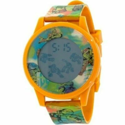 Reloj LCD de plástico naranja Tortugas Ninja Disney para niños - TURKD16034AN Foto 1 de 4
