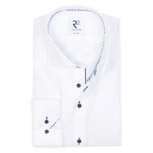 R2 Amsterdam Herren Businesshemd langarm weiß unifarben NOS Twill 001 004 - Bild 1 von 3