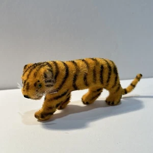 Figura de tigre flocado Kunstlerschutz vintage Wagner artesanal Alemania Occidental - Imagen 1 de 4