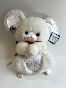 Applause Wintry White Mouse Snowflake Ears Stuffed Animal Plush Toy VTG 1986, - Picture 1 of 8
