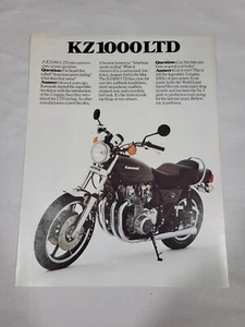 NOS 1980 Kawasaki KZ1000 LTD Dealer Motorcycle Sales Brochure, KZ 1000 - Picture 1 of 3