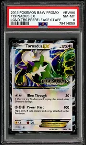 PSA 8 Legendary Treasures Prerelease STAFF Tornadus EX BW96 Pokemon Cards 2013🔥 - Picture 1 of 2