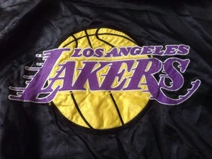 Vintage LA Lakers Swingster Basketball Black Coat Sports Jacket USA Made XL 54" - Picture 1 of 10