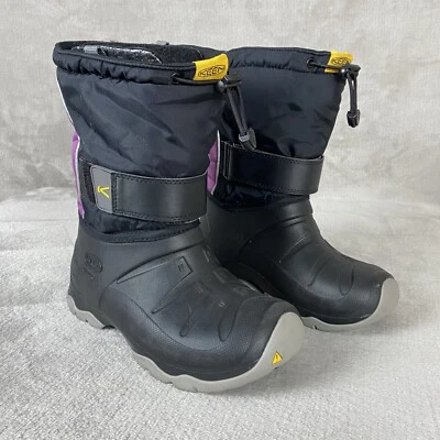 Keen Lumi II Kids Youth Snow Boot Size 4 Black Purple Waterproof Insulated Rain - Image 1 of 4