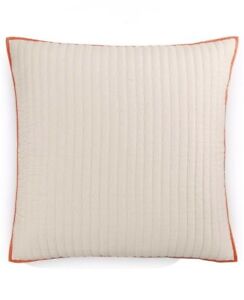 Hotel Collection Textured Lattice Quilted Cotton Linen Pillow Sham  EURO  Coral
