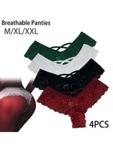4pcs Women Sexy Lace Panties Knickers Lingerie Seamless Underwear Comfortable - Picture 1 of 12