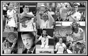 Leyendas del tenis, firmada, collage imagen en lona de algodón. Edición Limitada (TL-8) - Imagen 1 de 1