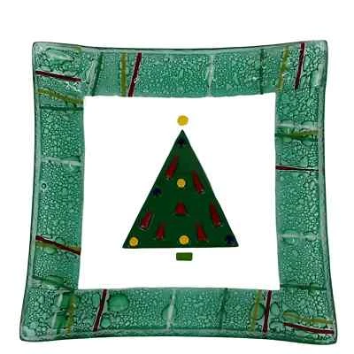 Gorham Arte Fundido Vidrio Navidad Esplendor Árbol Aperitivo Plato Postre 6 Pulgadas Foto 1 de 4