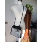 Chain Accents Textured Vegan leather Convertible X Body Bag/clutch