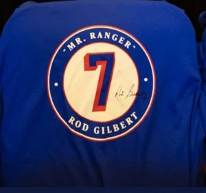 CAMICIA NY RANGERS ROD GILBERT SGA XL #7 MSG NHL HOCKEY MADISON SQUARE GILBERT - Foto 1 di 6
