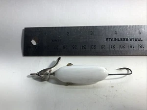1920โs Al Foss Pork Rind Minnow Cleveland Ohio, White Rare! ๐บ๐ธ USA, Oriental - Picture 1 of 4