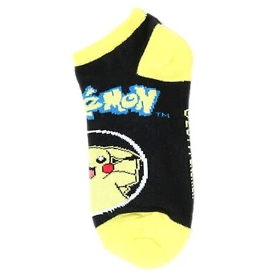 Pokemon Pikachu Black Ankle Cut Socks - size 9-11 - NEW - Image 1 of 2