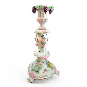 Ancien Allemande Porcelaine Rococo Chandelier, Applied Fleurs & Insectes C.1850 - Bild 1 von 23